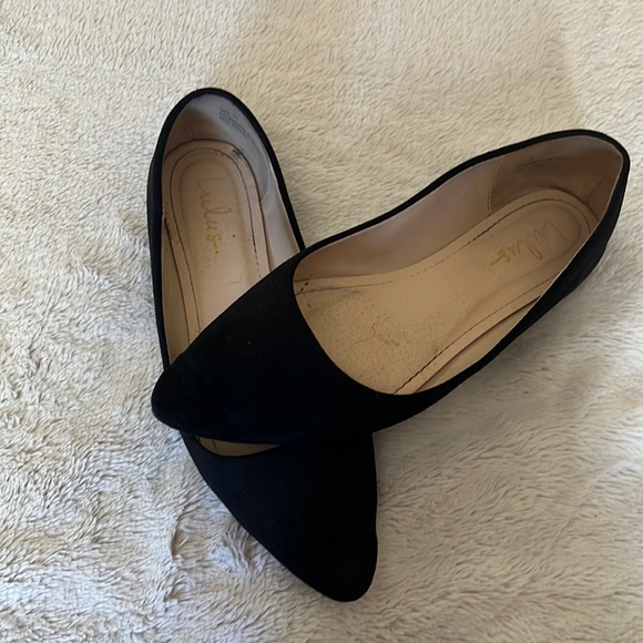 Holly Black Suede Flats - Picture 1 of 7